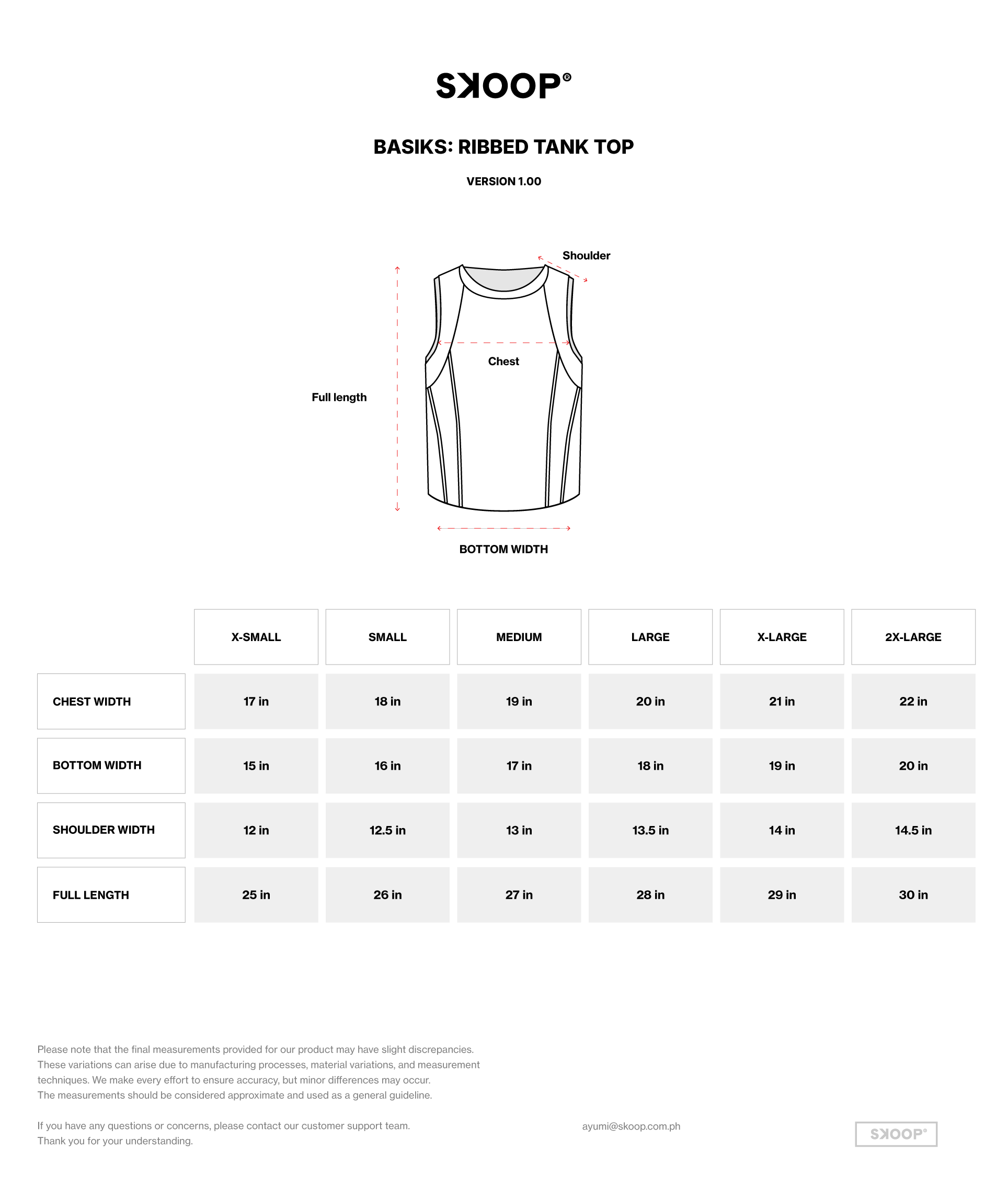 SKOOP® Basiks Ribbed Tank Top Acid Bone - SKOOP Kommunity