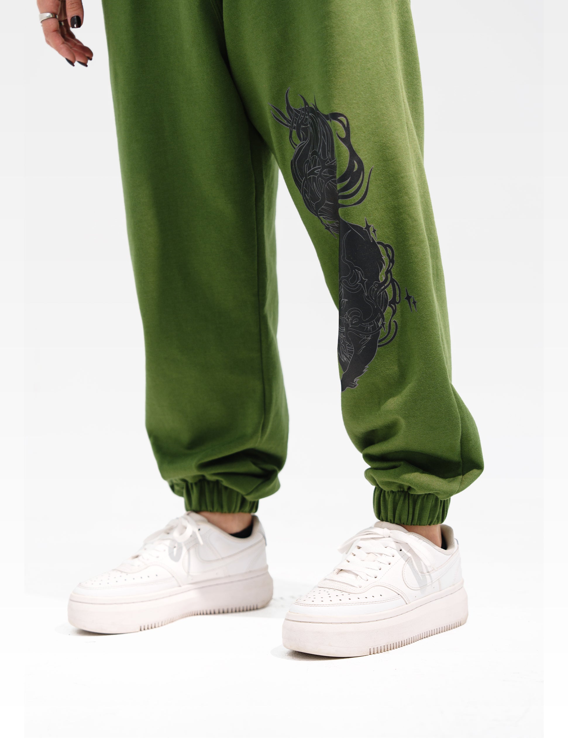 SKOOP Sweatpants Wvlf Art Olive Green