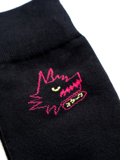JERZY2K Black Wolf Graphic Socks - SKOOP