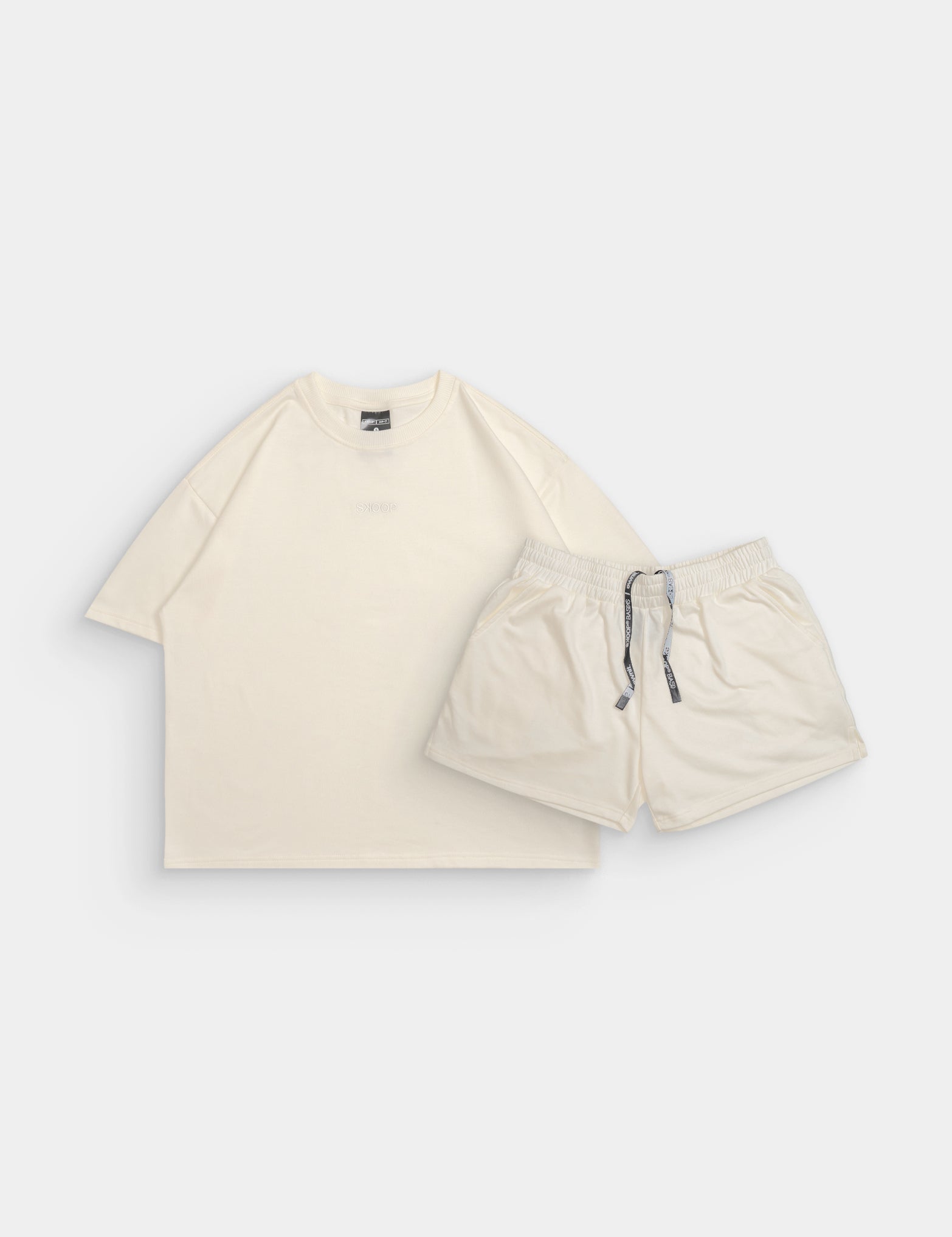 BASIKS Cropped Shirt & Sweat Shorts Antique Set
