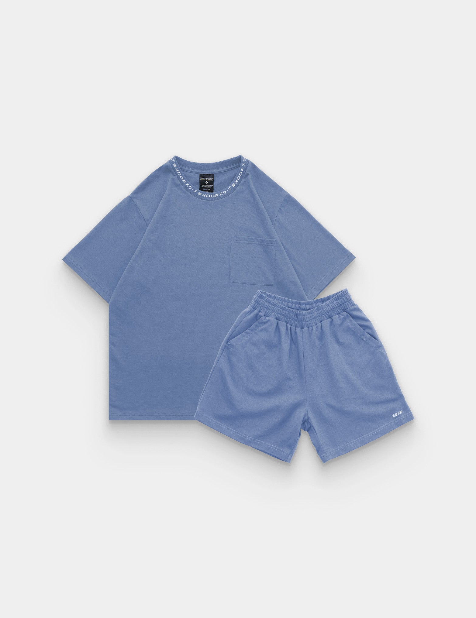 BASIKS Box Tee & Shorts Ice Blue Set