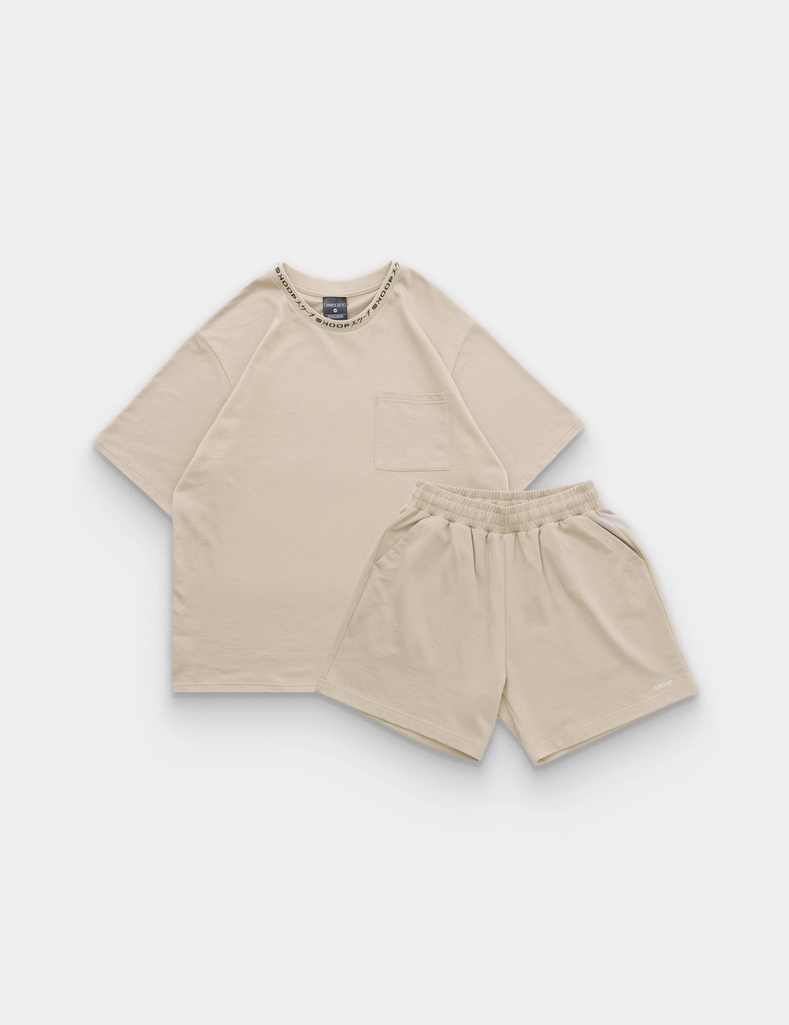 BASIKS Box Tee & Shorts Meringue Set