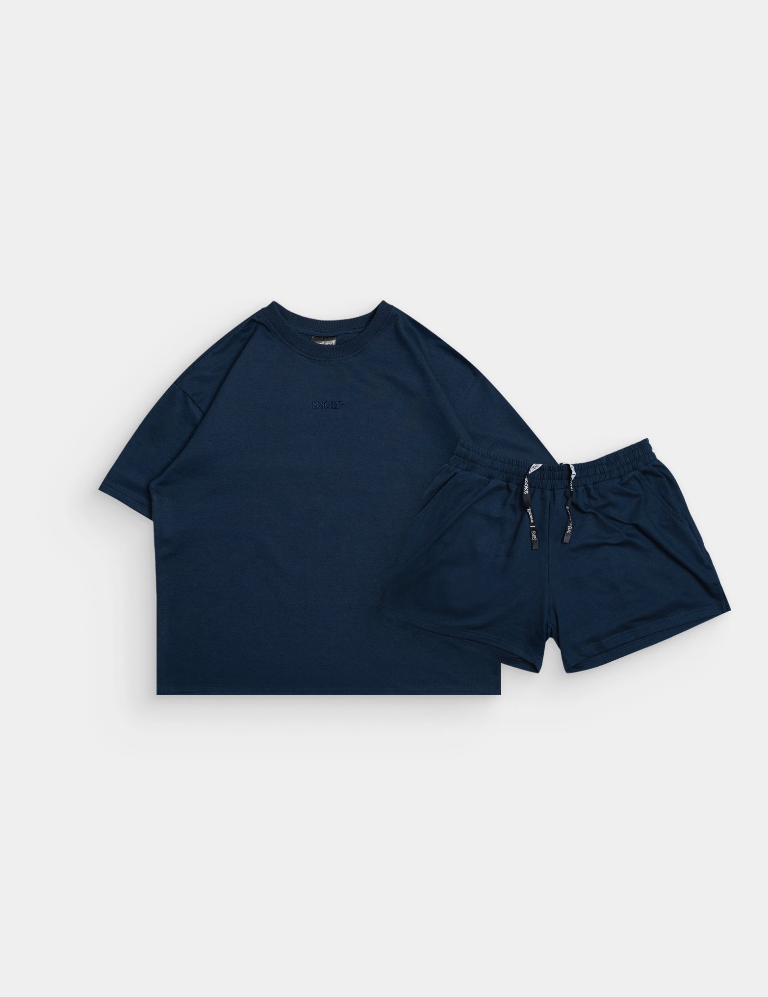 BASIKS Cropped Shirt & Sweat Shorts Midnight Set