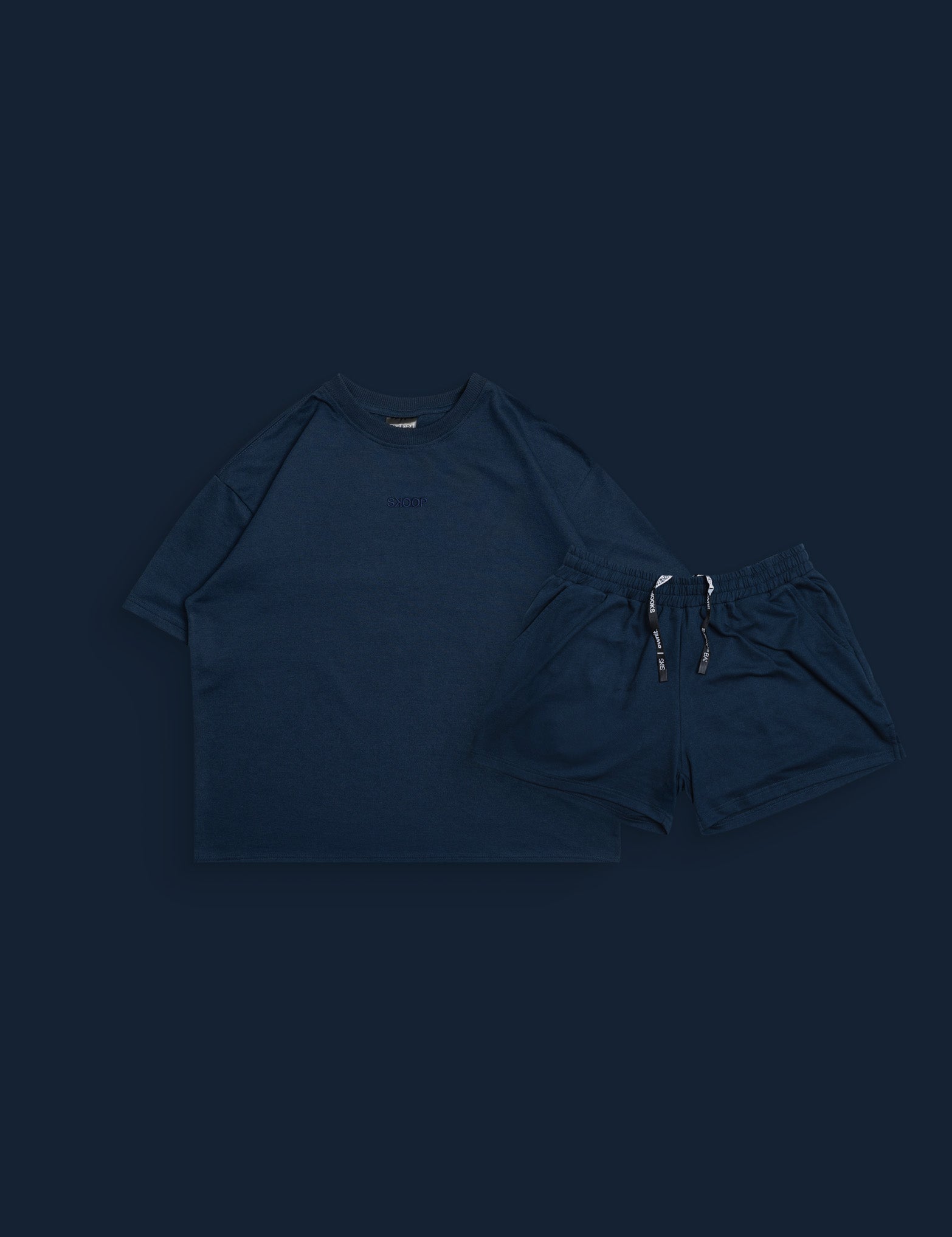 BASIKS Cropped Shirt & Sweat Shorts Midnight Set