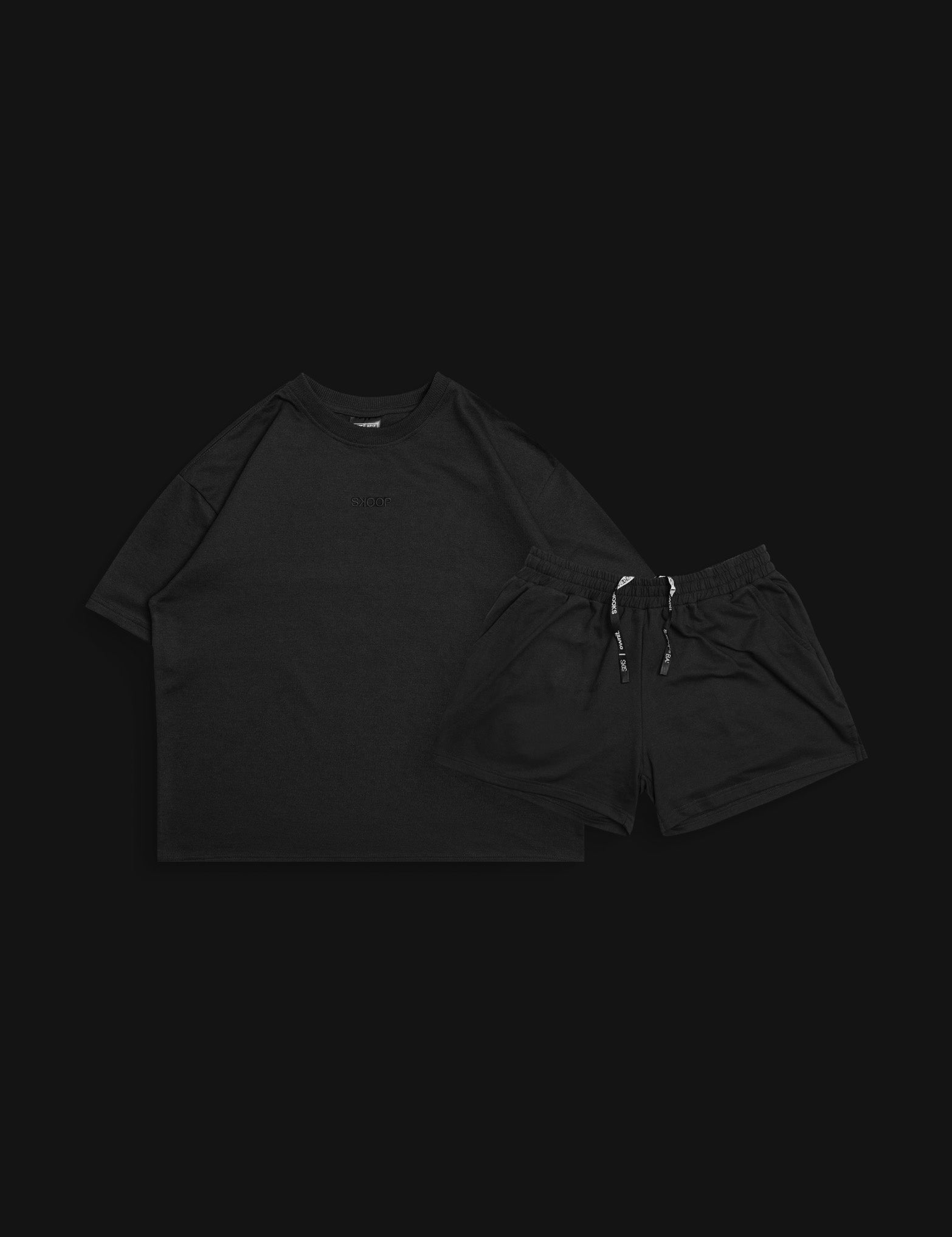 BASIKS Cropped Shirt & Sweat Shorts Nocturne Set