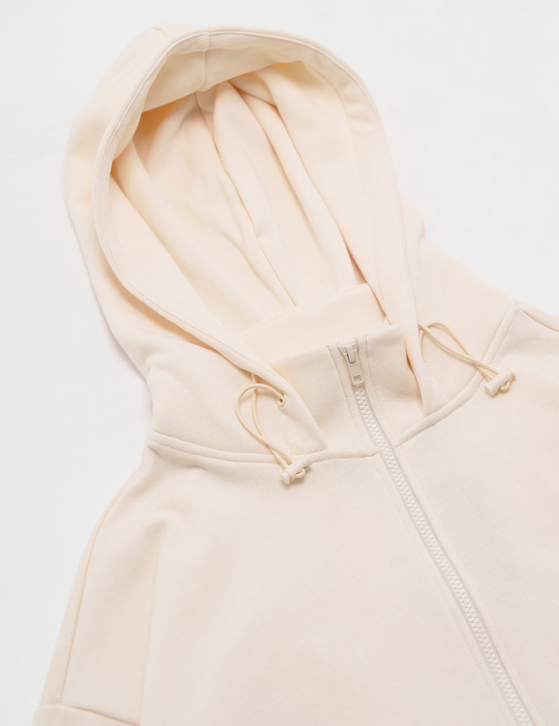 SKOOP® Basiks Oversized Zip Up Hoodie Bone White - SKOOP