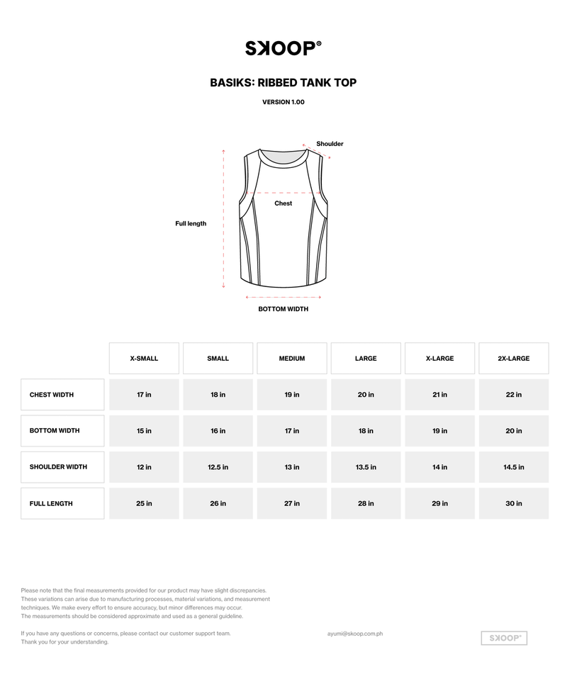 SKOOP® Basiks Ribbed Tank Top Acid Bone - SKOOP