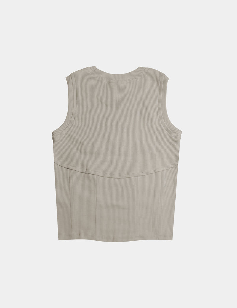BASIKS Women's Ribbed Tank Top Bone Ash - SKOOP