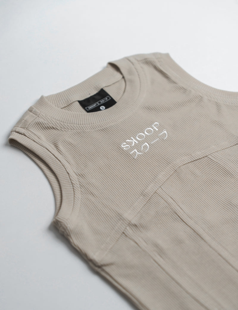 BASIKS Women's Ribbed Tank Top Bone Ash - SKOOP