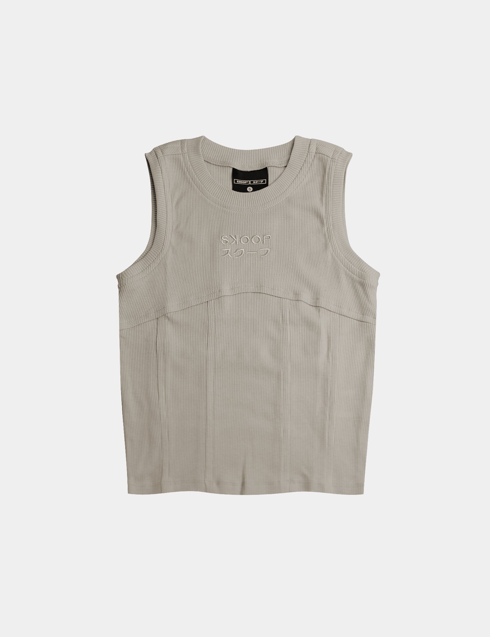 BASIKS Women's Ribbed Tank Top Bone Ash