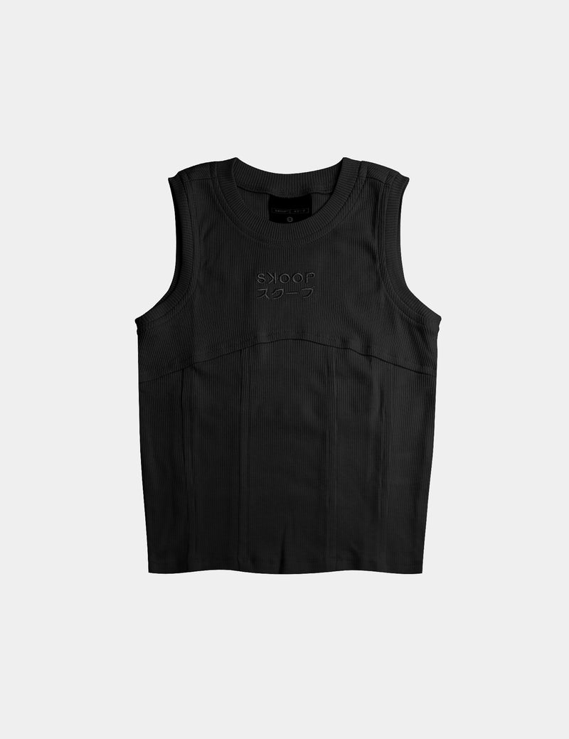 BASIKS Women's Ribbed Tank Top Noir - SKOOP