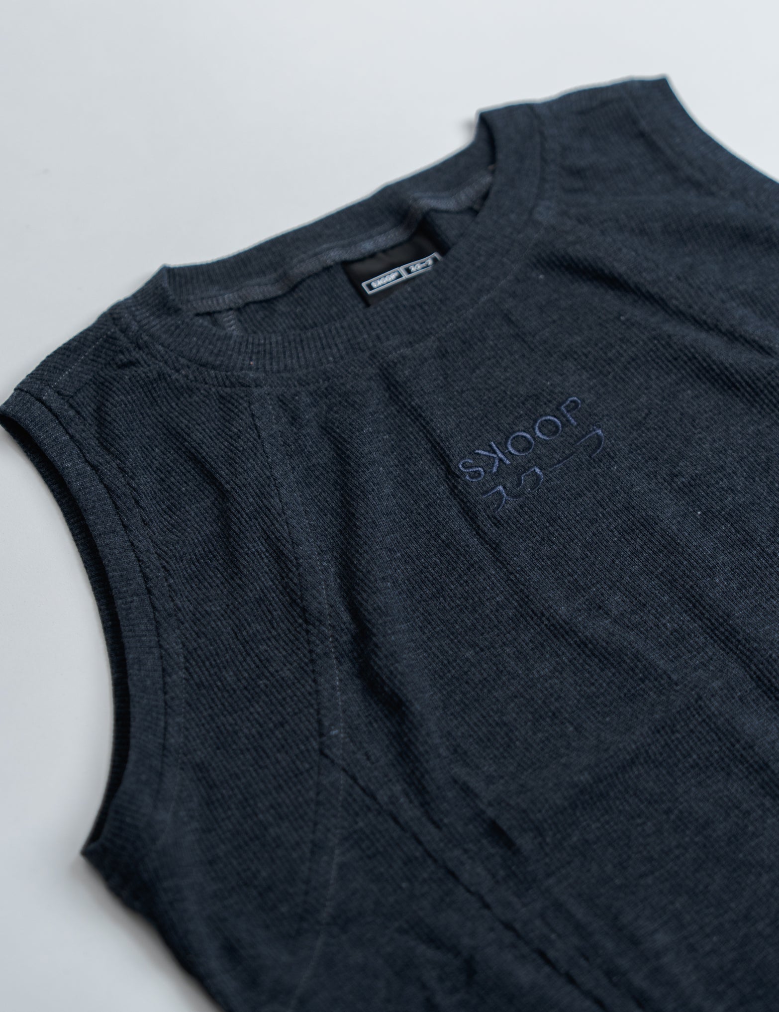 BASIKS Men's Ribbed Tank Top Black Pearl - SKOOP