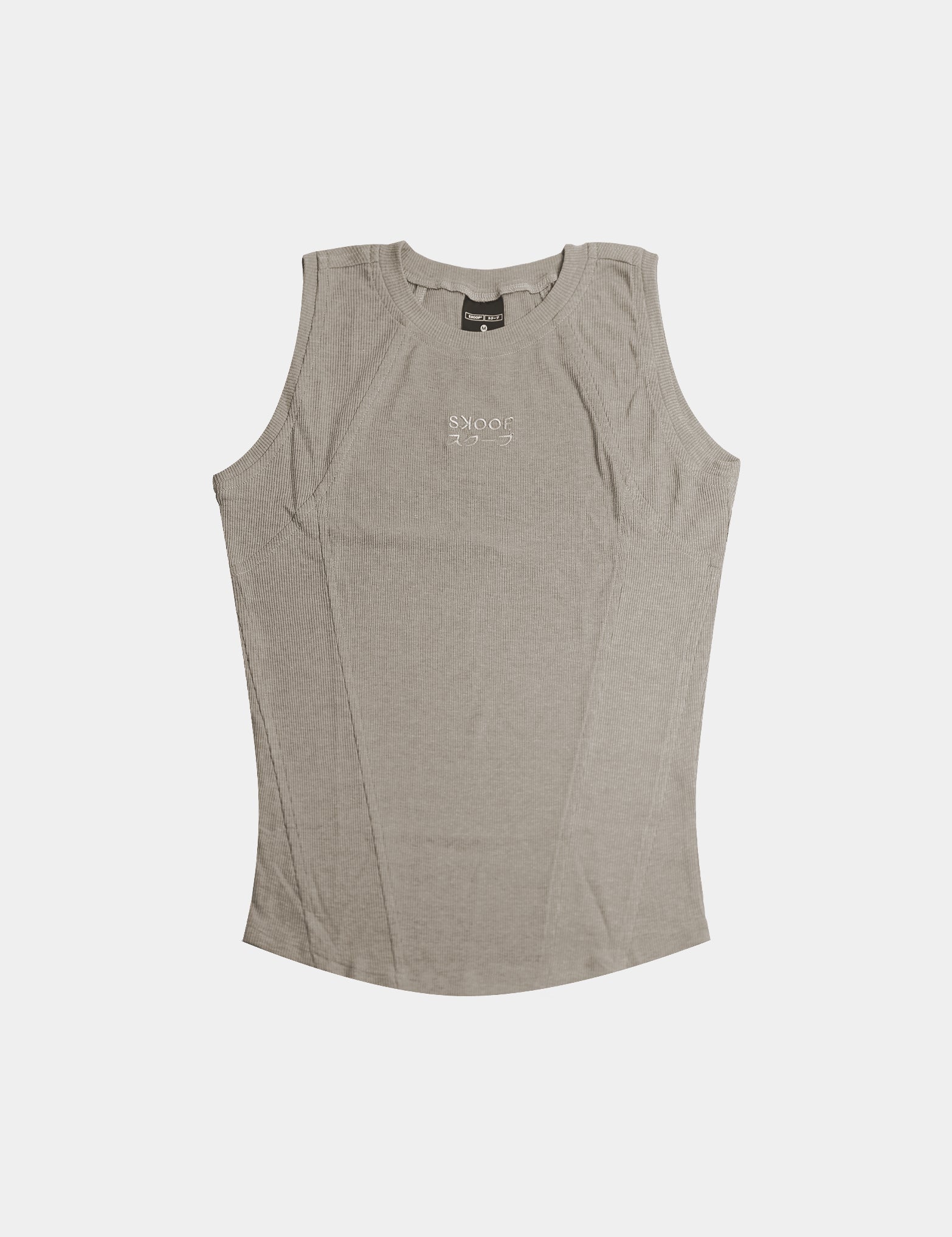 BASIKS Men's Ribbed Tank Top Bone Ash