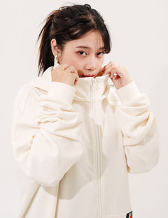 SKOOP® Basiks Oversized Zip Up Hoodie Bone White - SKOOP