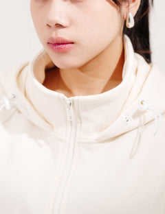 SKOOP® Basiks Oversized Zip Up Hoodie Bone White - SKOOP