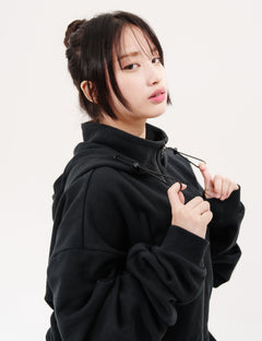 SKOOP® Basiks Oversized Zip Up Hoodie Onyx - SKOOP