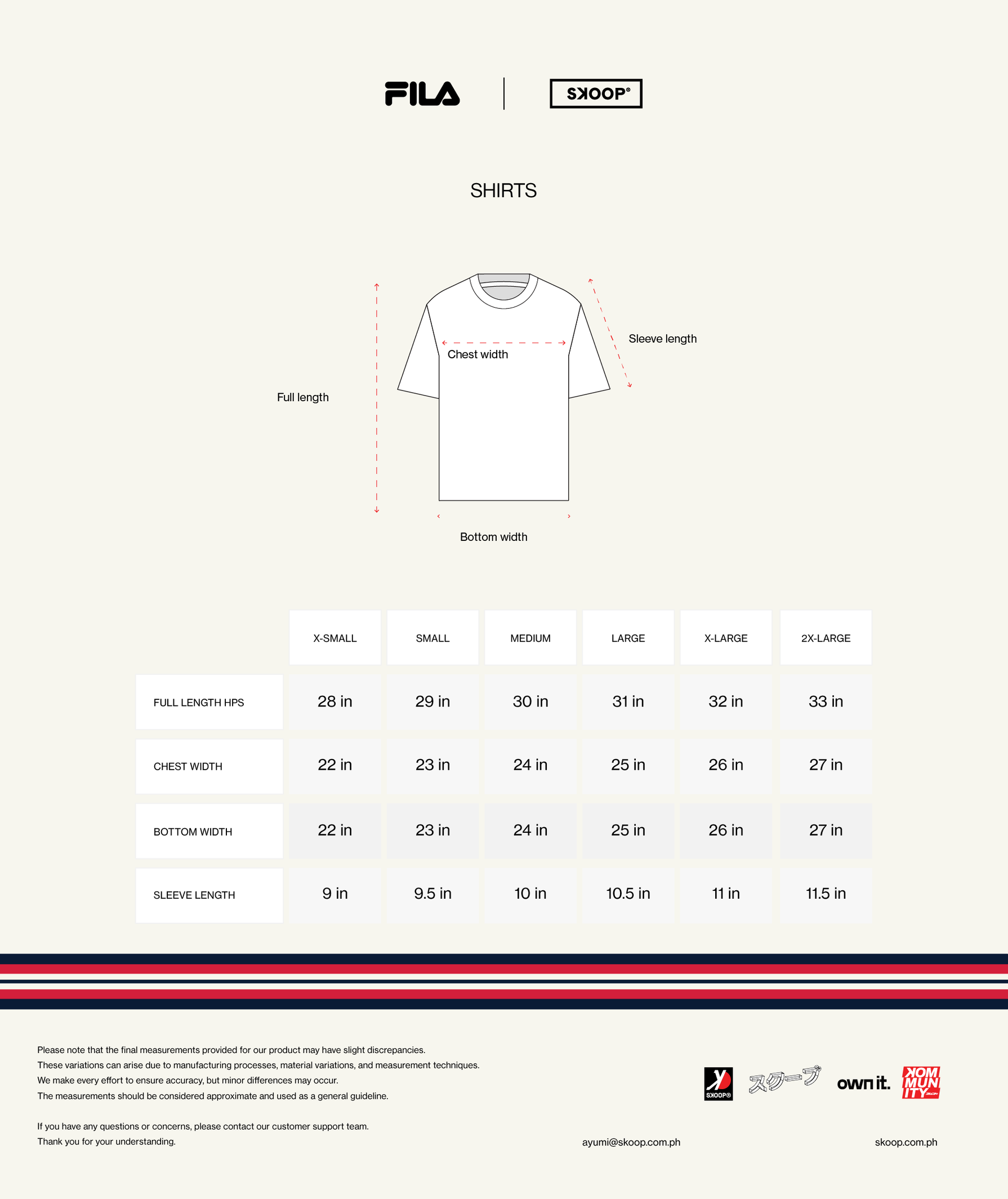 Fila t shirt size clearance