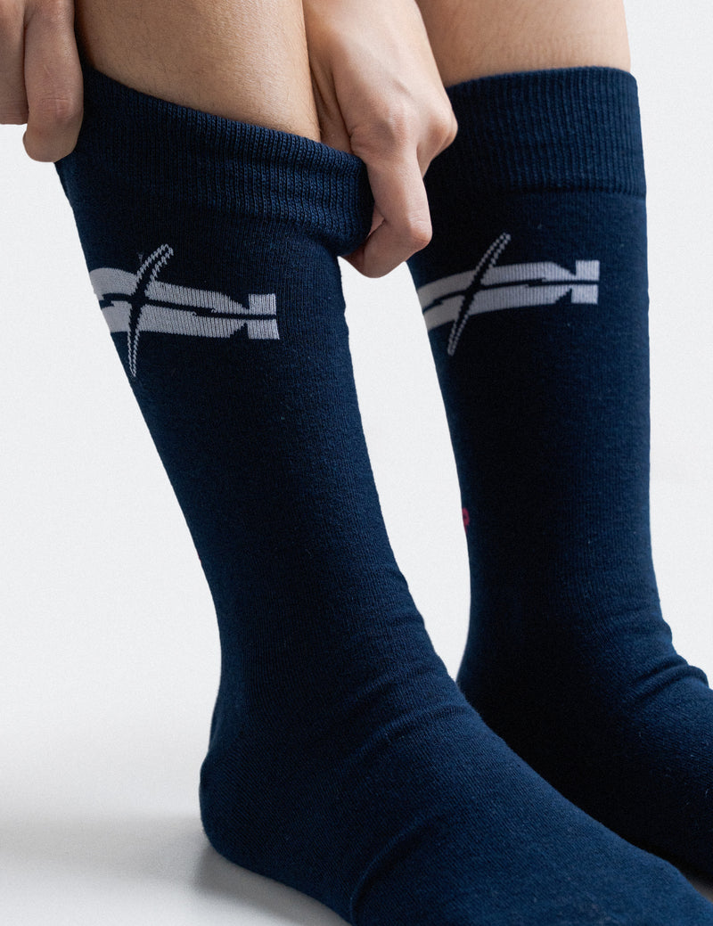 JERZY2K Navy Blue Graphic Socks - SKOOP