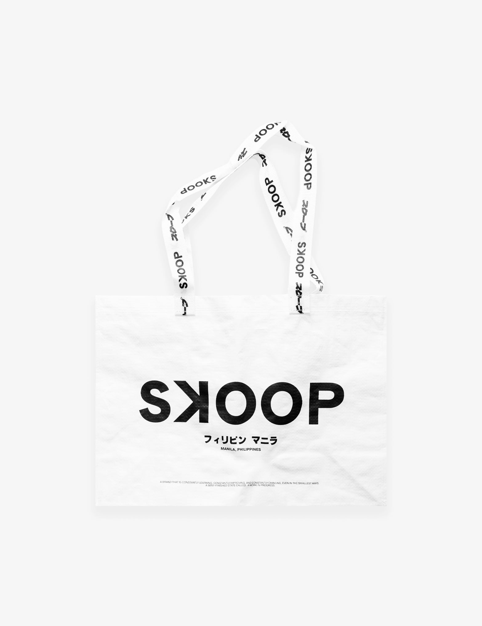 SKOOP® Woven Tote Bag White