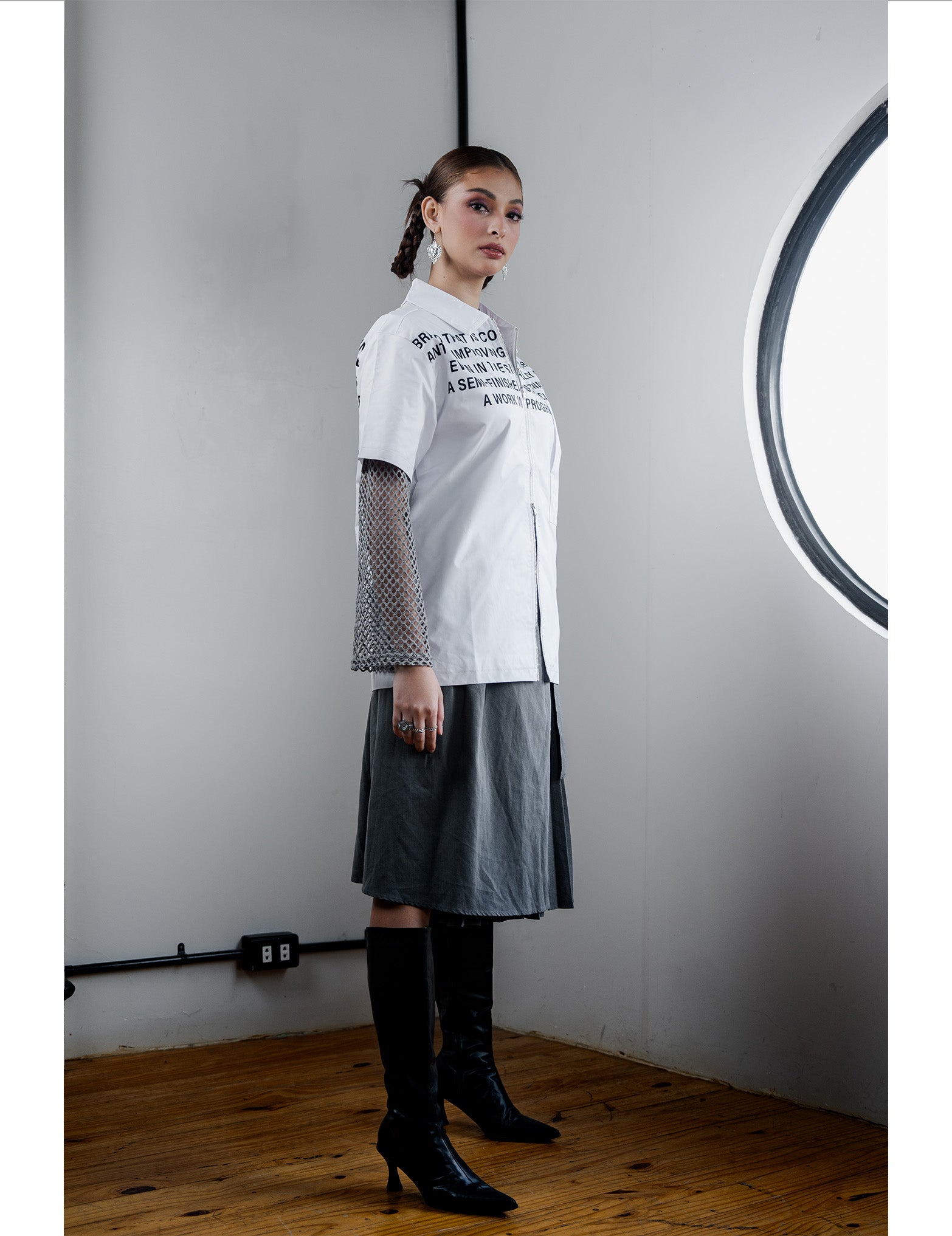 SKOOP® Takumi Two Way Zip Shirt Evergreen White - SKOOP