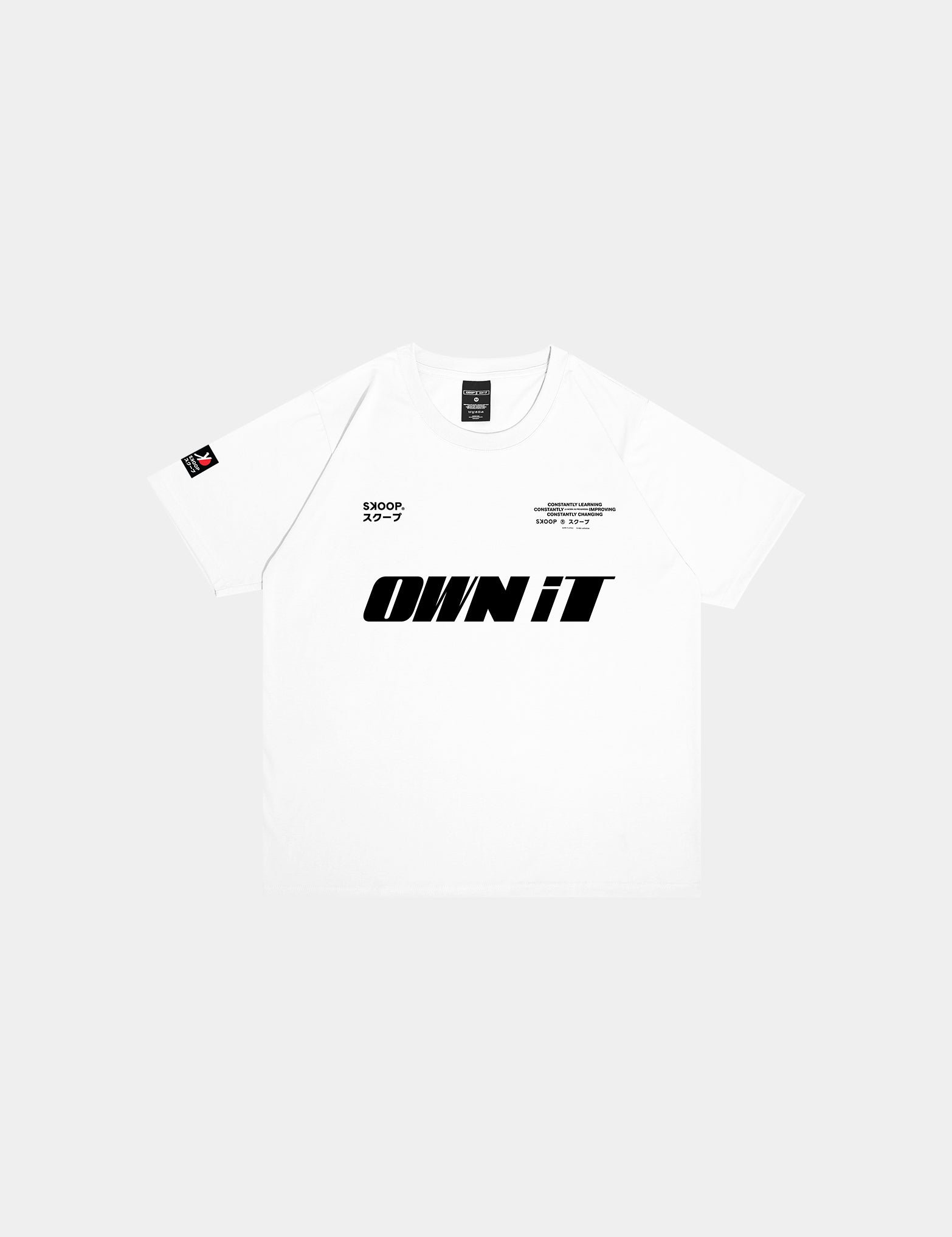 SKOOP® OWN IT SLANT Crewneck Shirt White - SKOOP