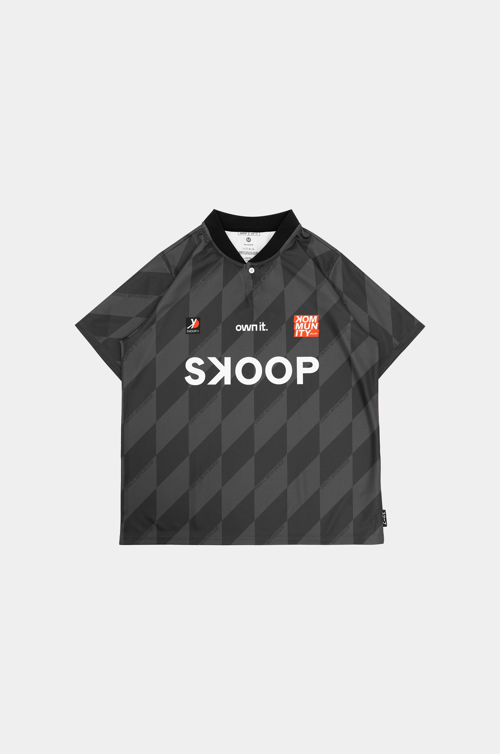 SKOOP® Evergreen Buttoned Collared Jersey Black