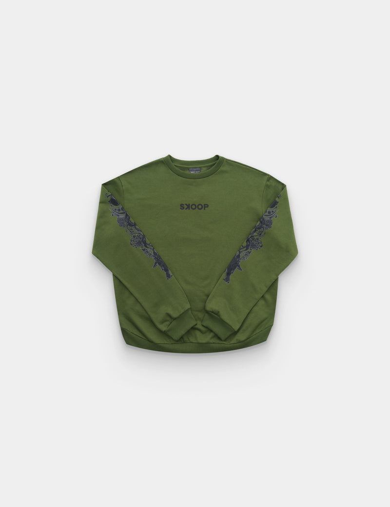 SKOOP® Sweater Wvlf Art Olive Green - SKOOP