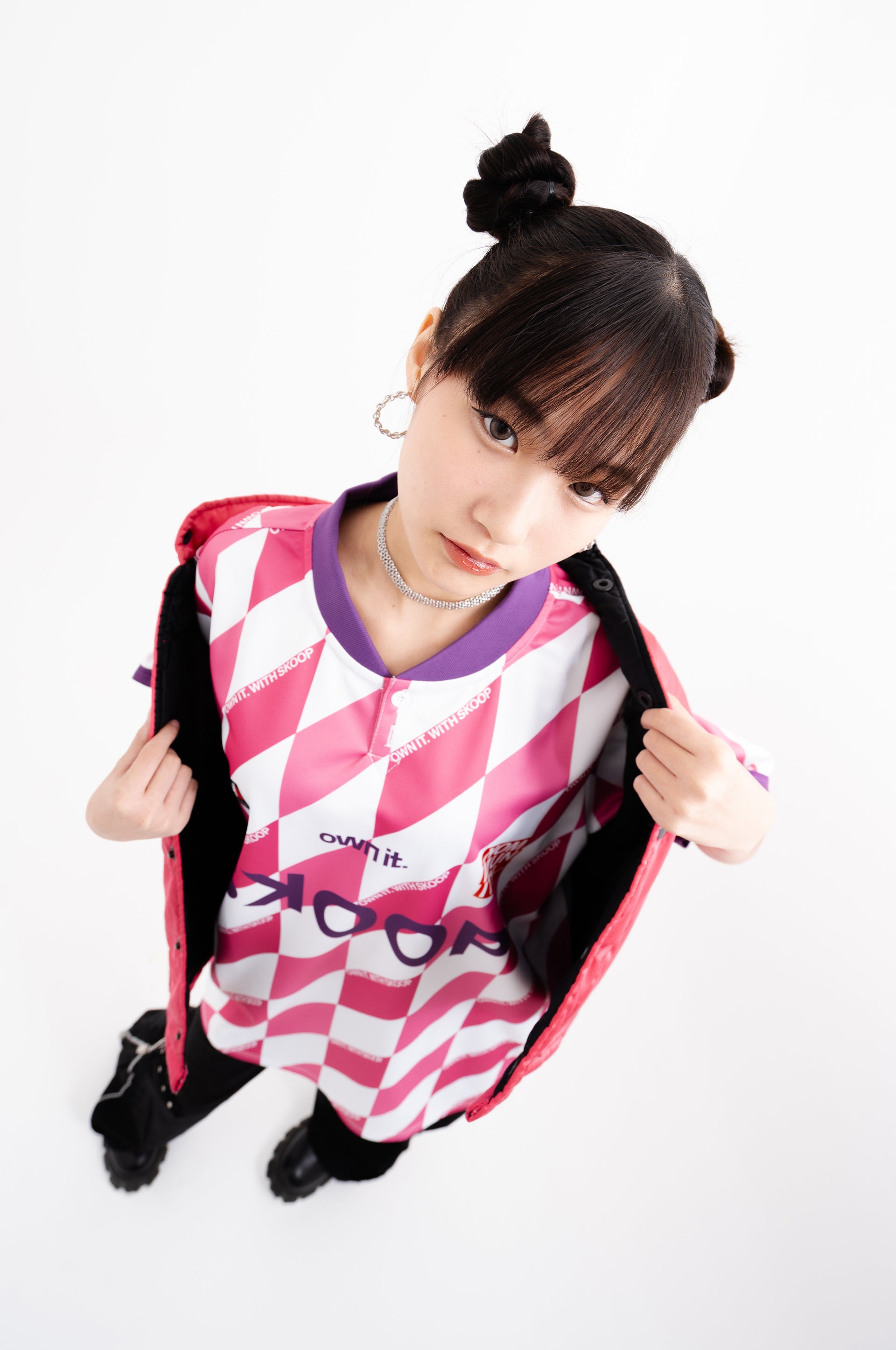 SKOOP® Evergreen Buttoned Collared Jersey Pink