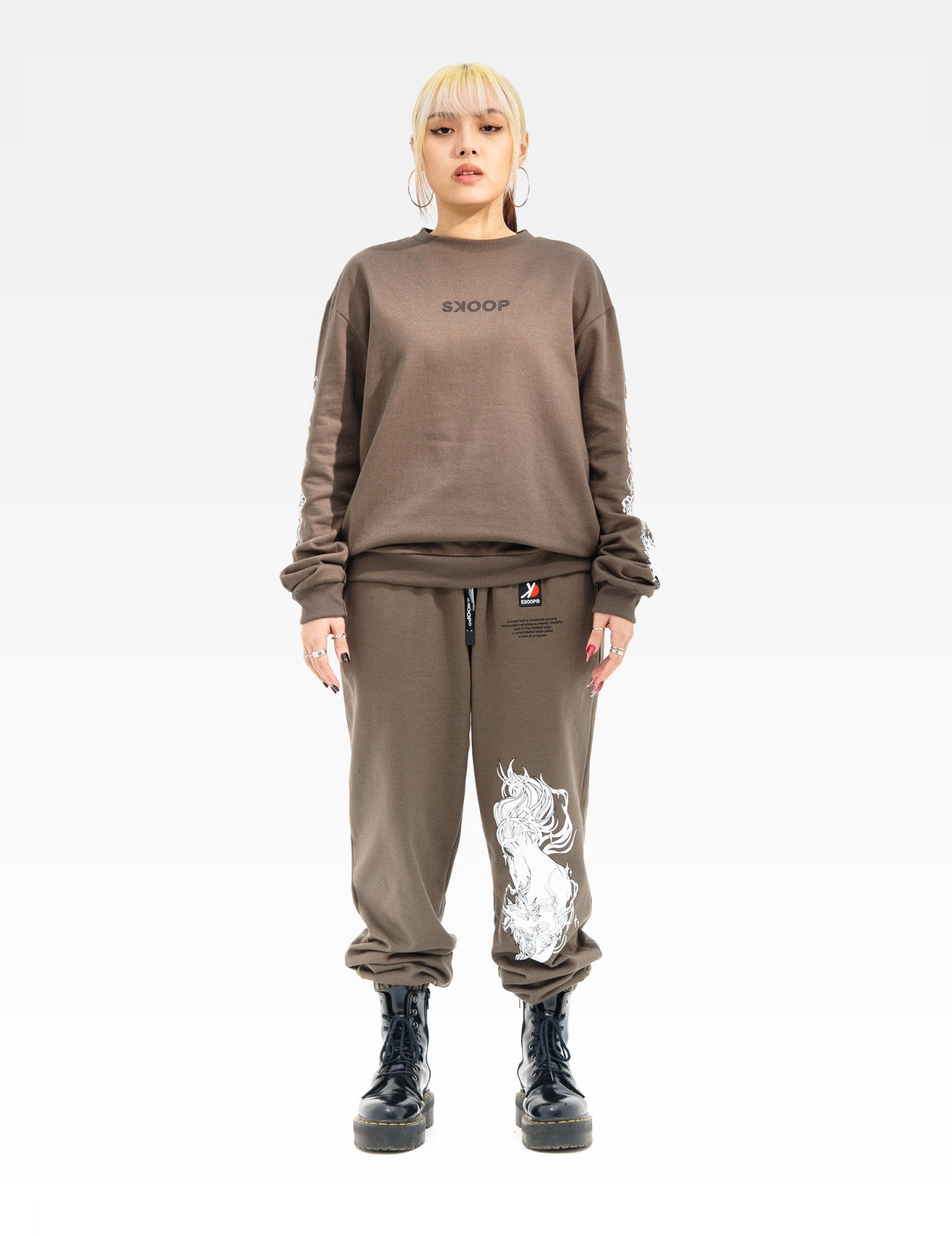SKOOP® Sweater Wvlf Art Gray White - SKOOP