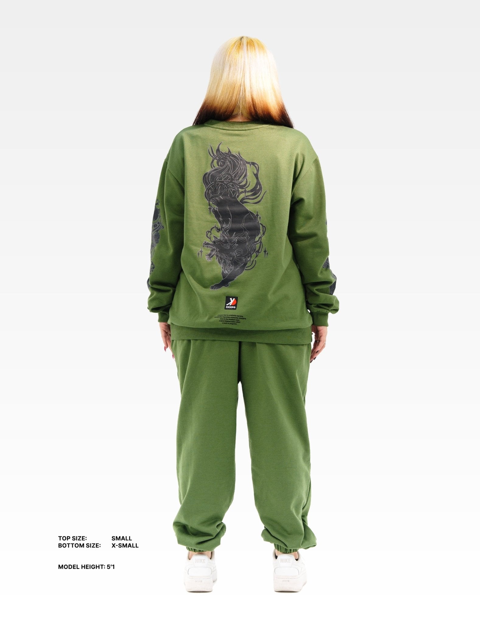 SKOOP® Sweater Wvlf Art Olive Green - SKOOP