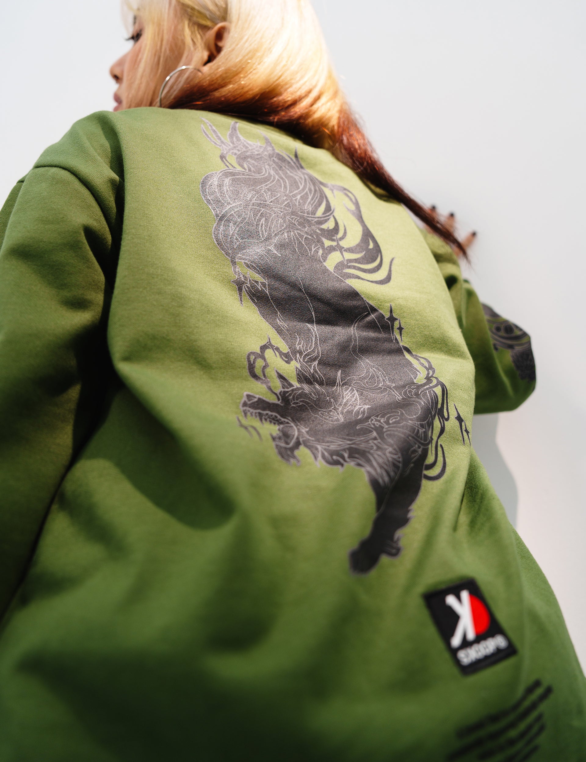 SKOOP® Sweater Wvlf Art Olive Green