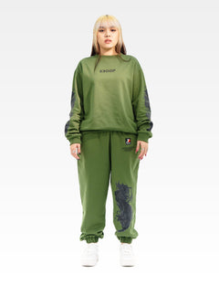 SKOOP® Sweater Wvlf Art Olive Green - SKOOP