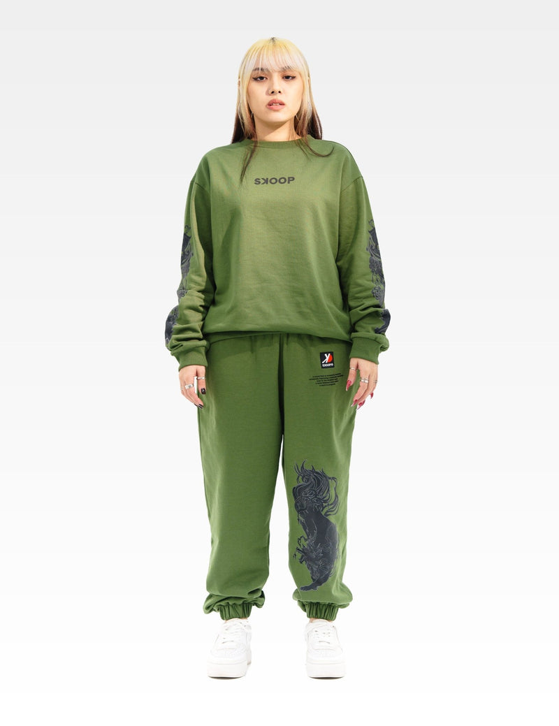 SKOOP® Sweater Wvlf Art Olive Green - SKOOP