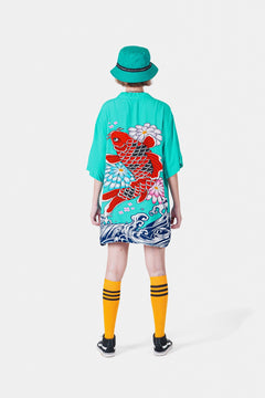 Teal Carp Oversized Polo - SKOOP
