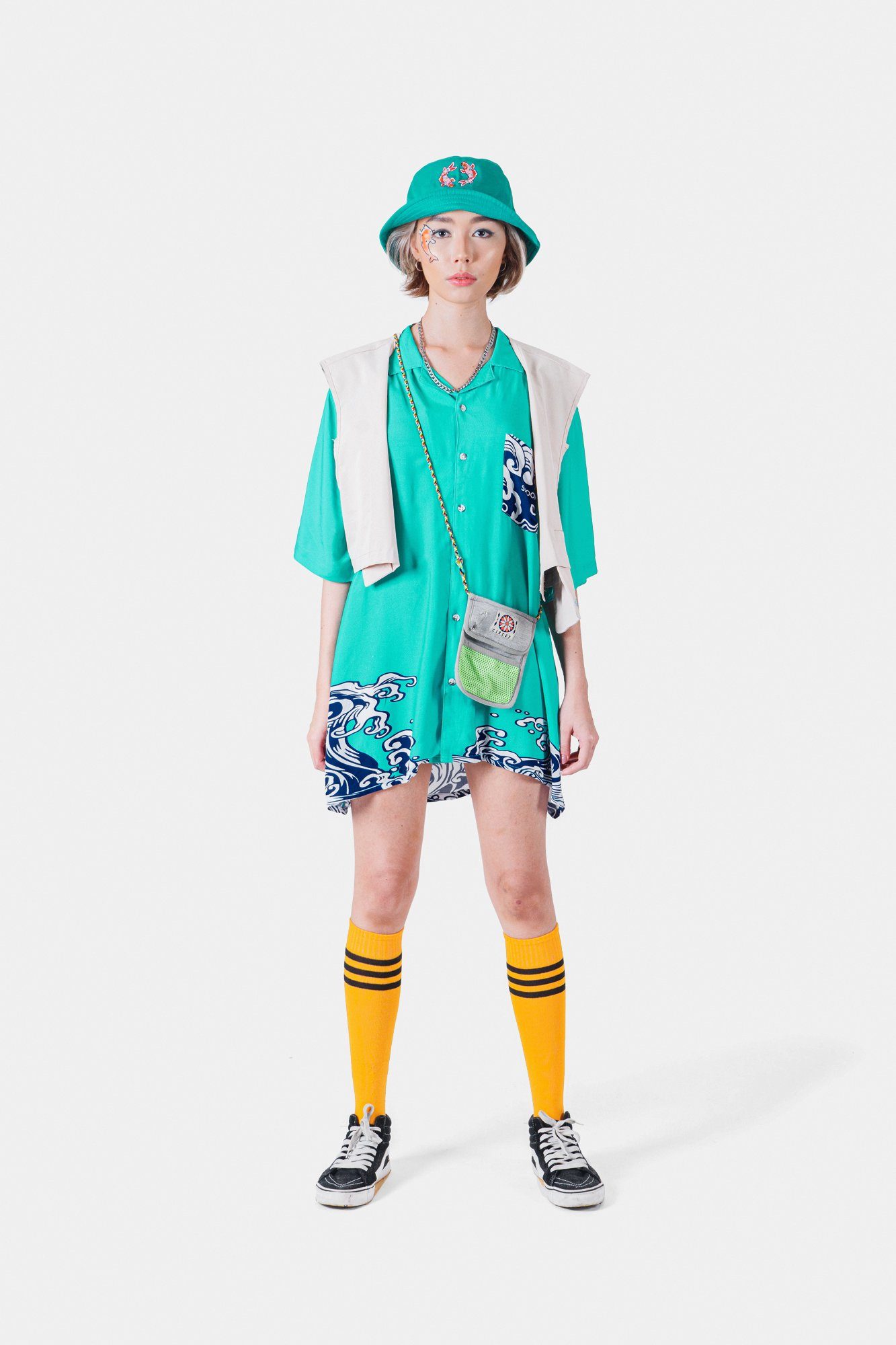 Teal Carp Oversized Polo - SKOOP