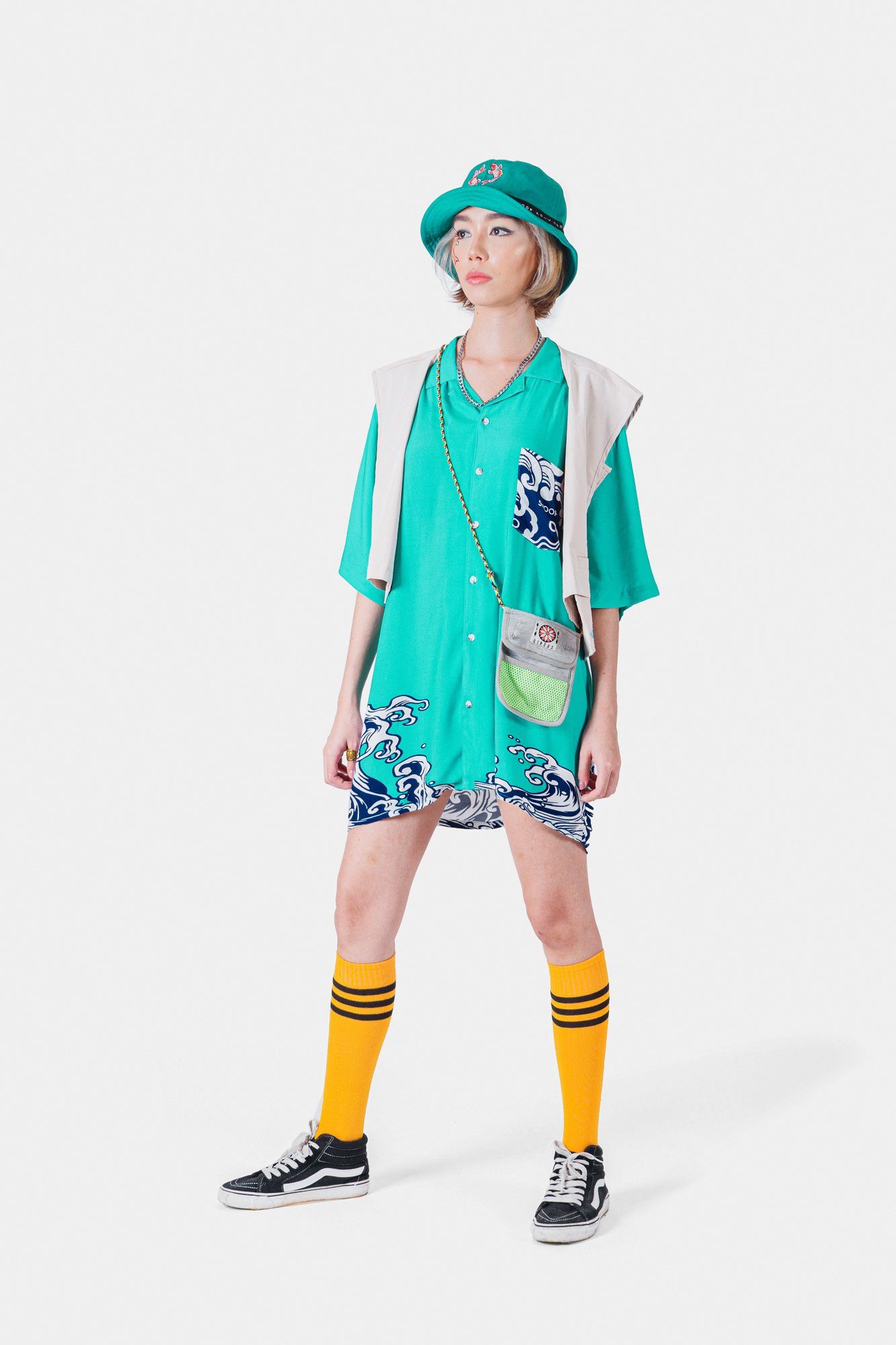 Teal Carp Oversized Polo - SKOOP