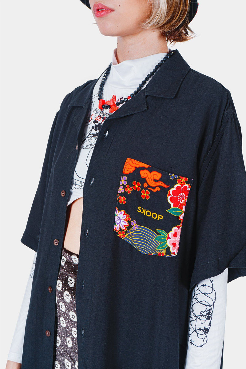 Black Geisha Oversized Polo - SKOOP