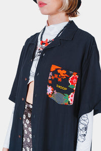 Black Geisha Oversized Polo - Skoop Kommunity