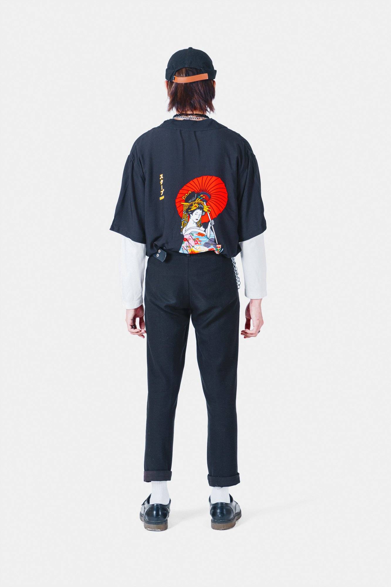 Black Geisha Oversized Polo - SKOOP