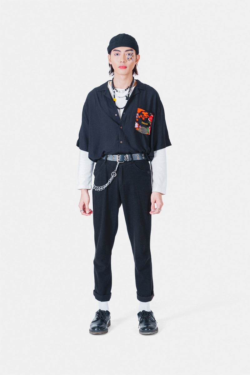 Black Geisha Oversized Polo - SKOOP