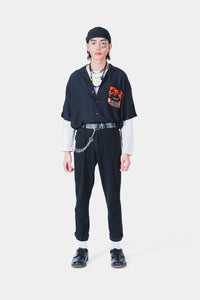 Black Geisha Oversized Polo