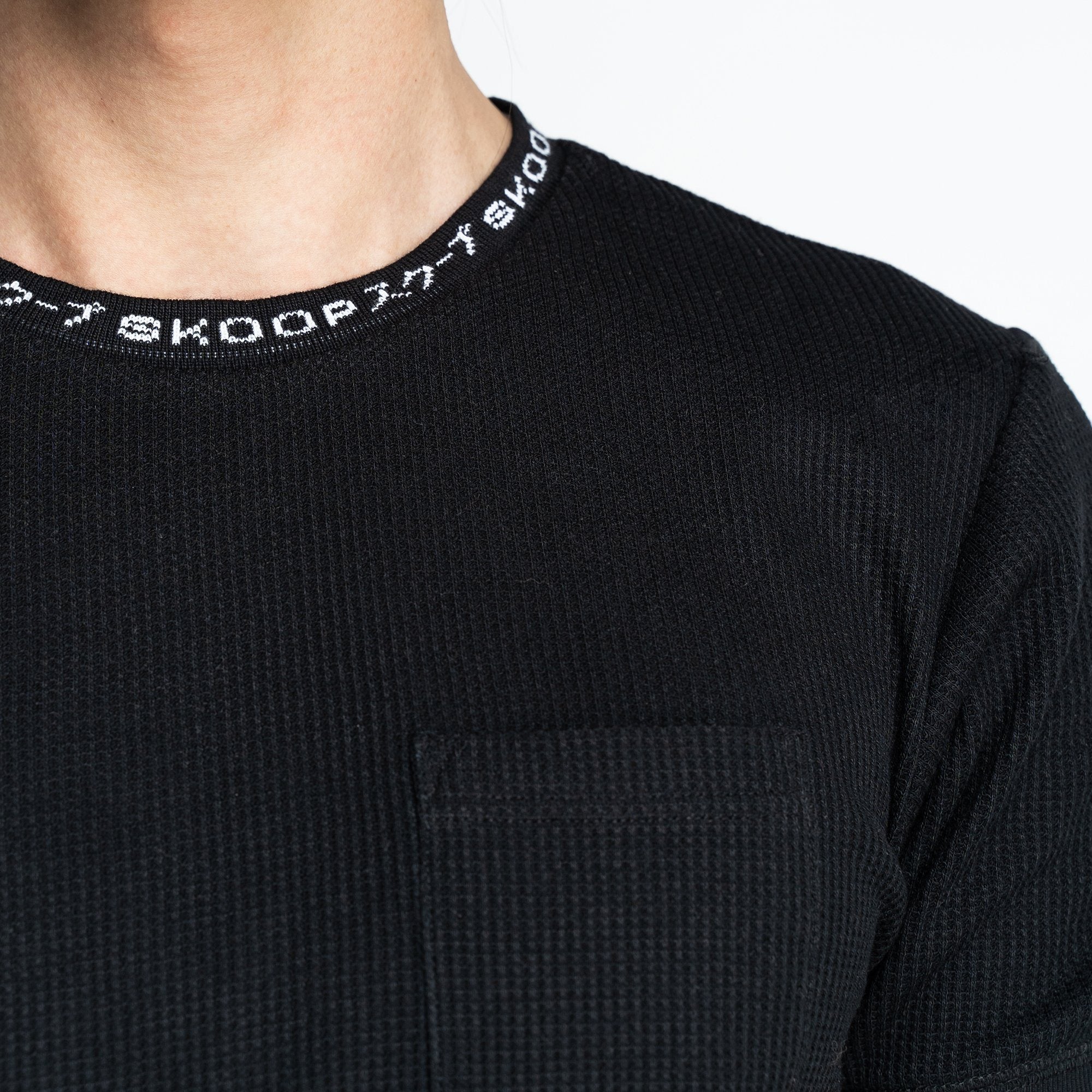 Signature Black Waffle Pocket Tee - SKOOP