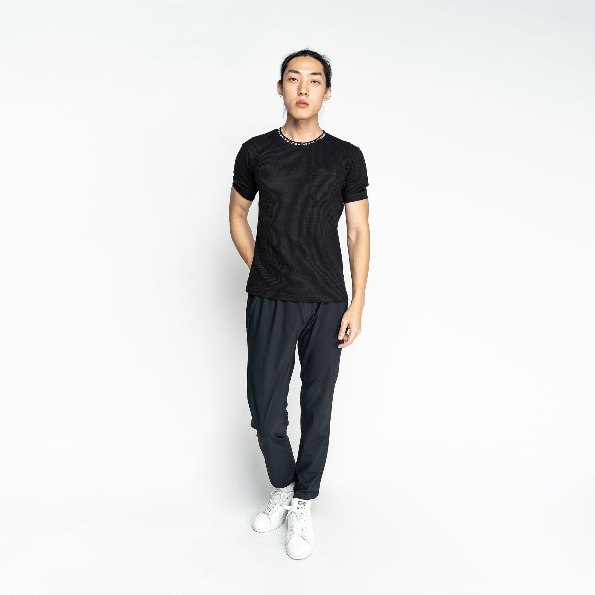 Signature Black Waffle Pocket Tee - SKOOP