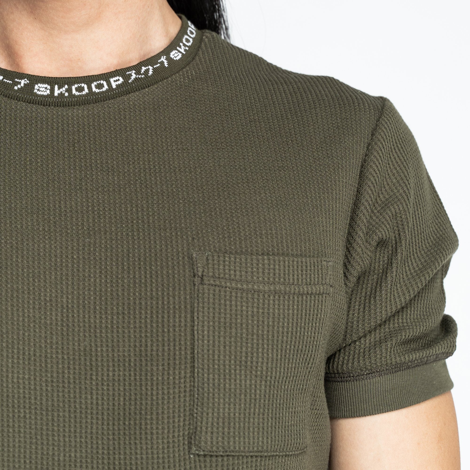 Signature Army Green Waffle Tee - SKOOP