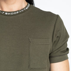 Signature Army Green Waffle Tee - SKOOP