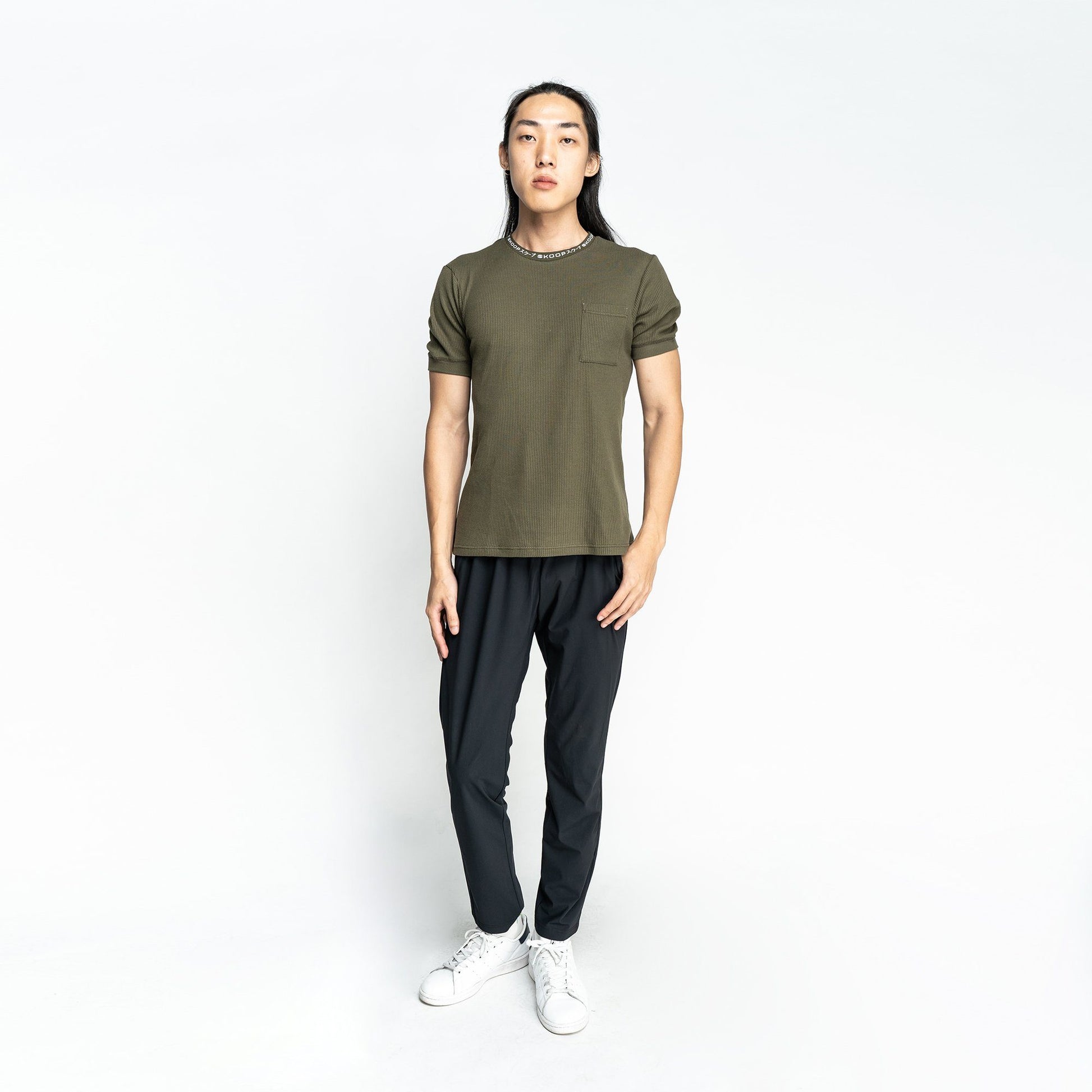 Signature Army Green Waffle Tee - SKOOP