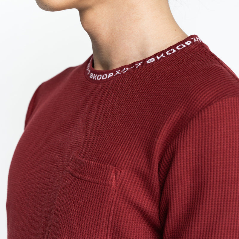 Signature Burgundy Waffle Pocket Tee - SKOOP