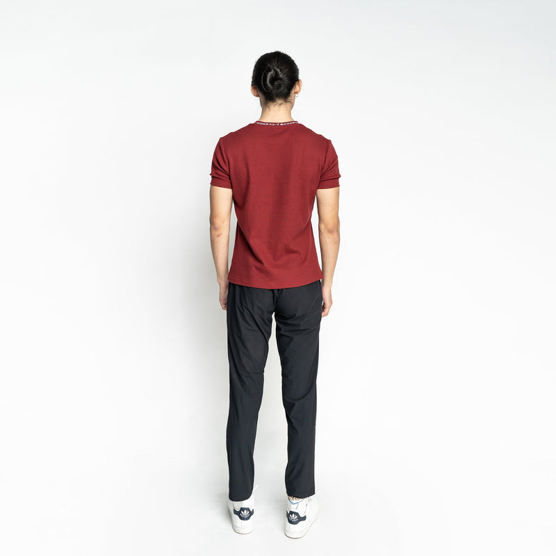 Signature Burgundy Waffle Pocket Tee - SKOOP