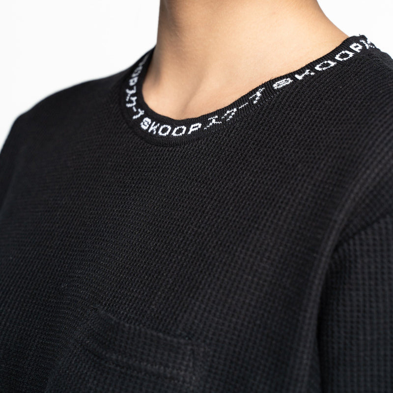 Signature Black Waffle Pocket Tee - SKOOP