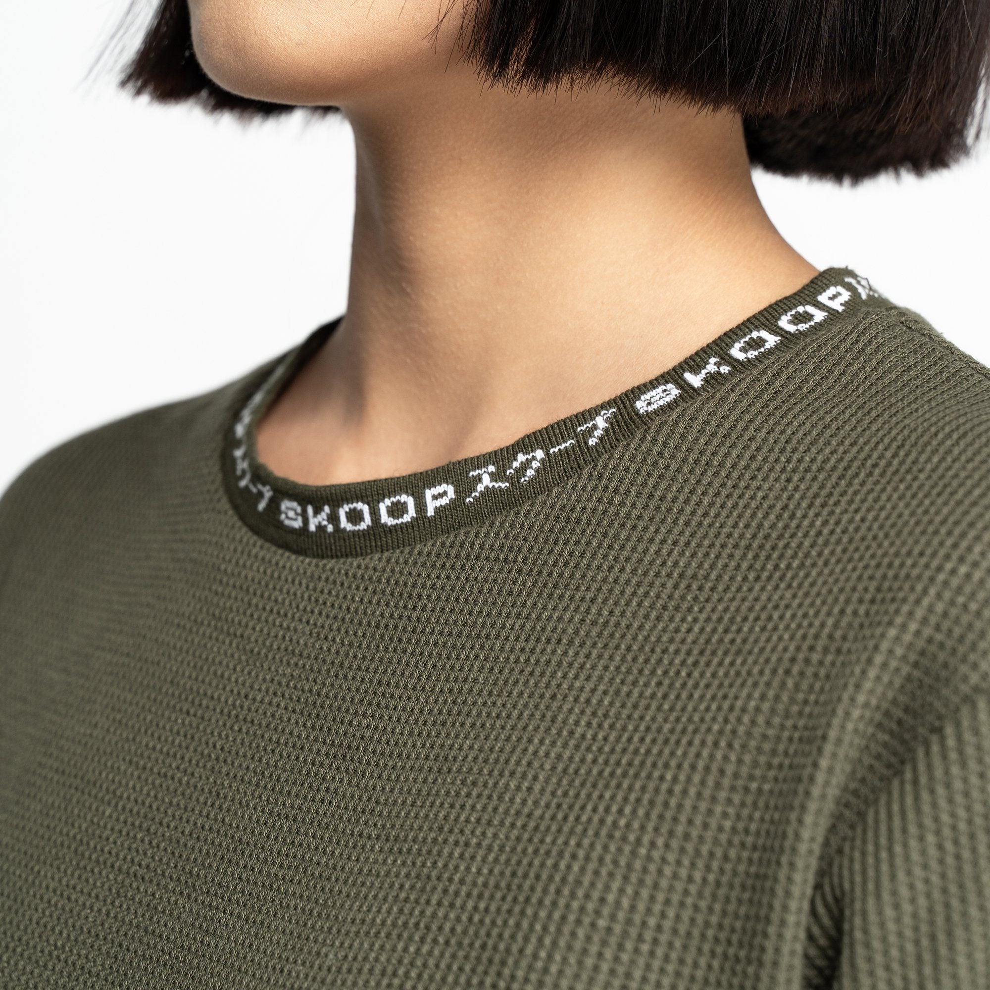 Signature Army Green Waffle Tee - SKOOP